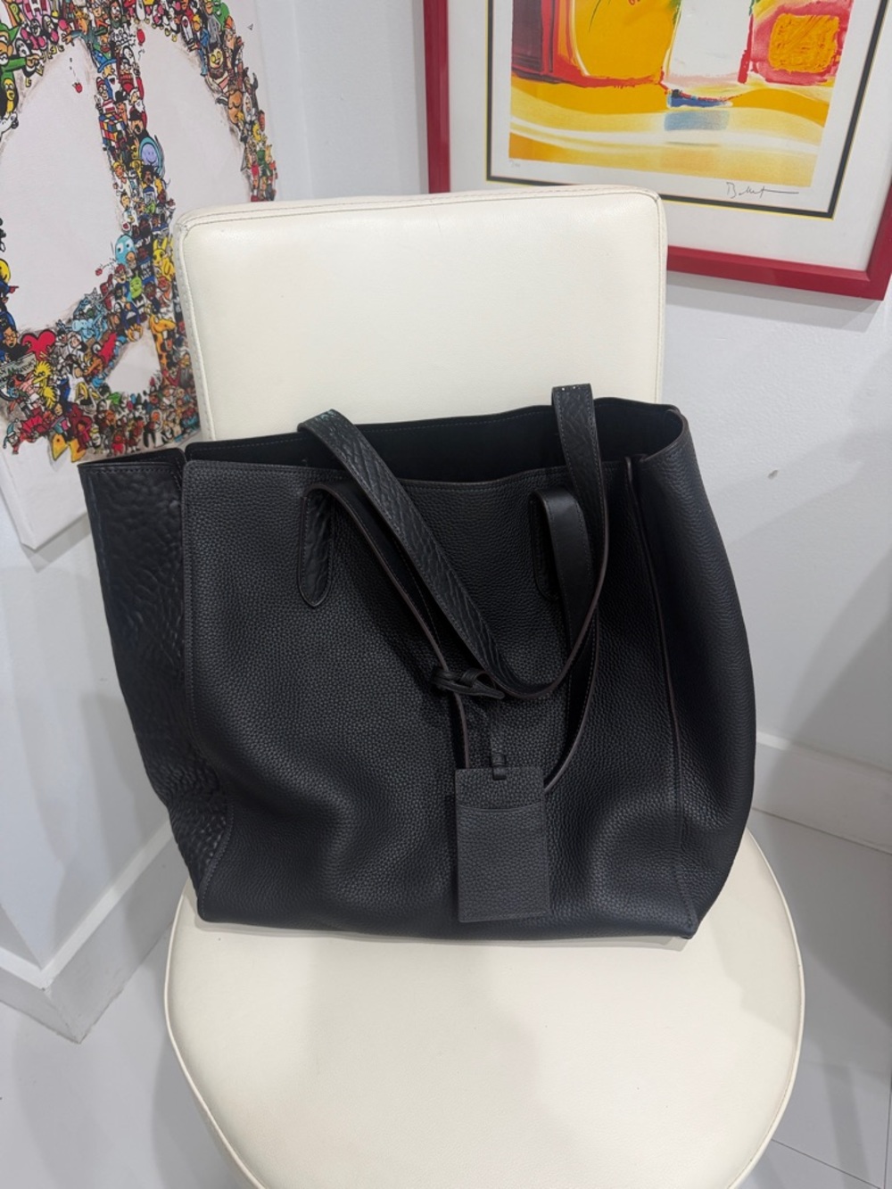 COACH Classic Black Leather Tote Bag